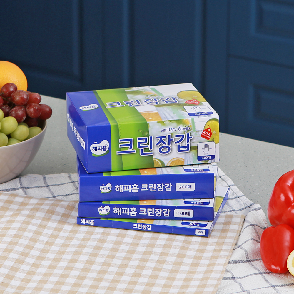 해피홈 위생장갑 일회용 비닐장갑 100매 - 상세 이미지 2