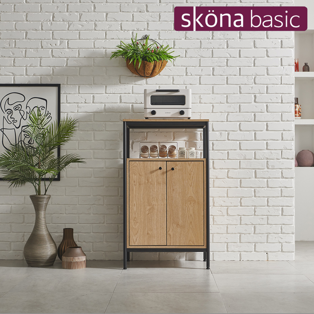 스코나 비지트 스틸 양문 주방 수납장 밥솥선반 정수기다이 부엌 틈새장