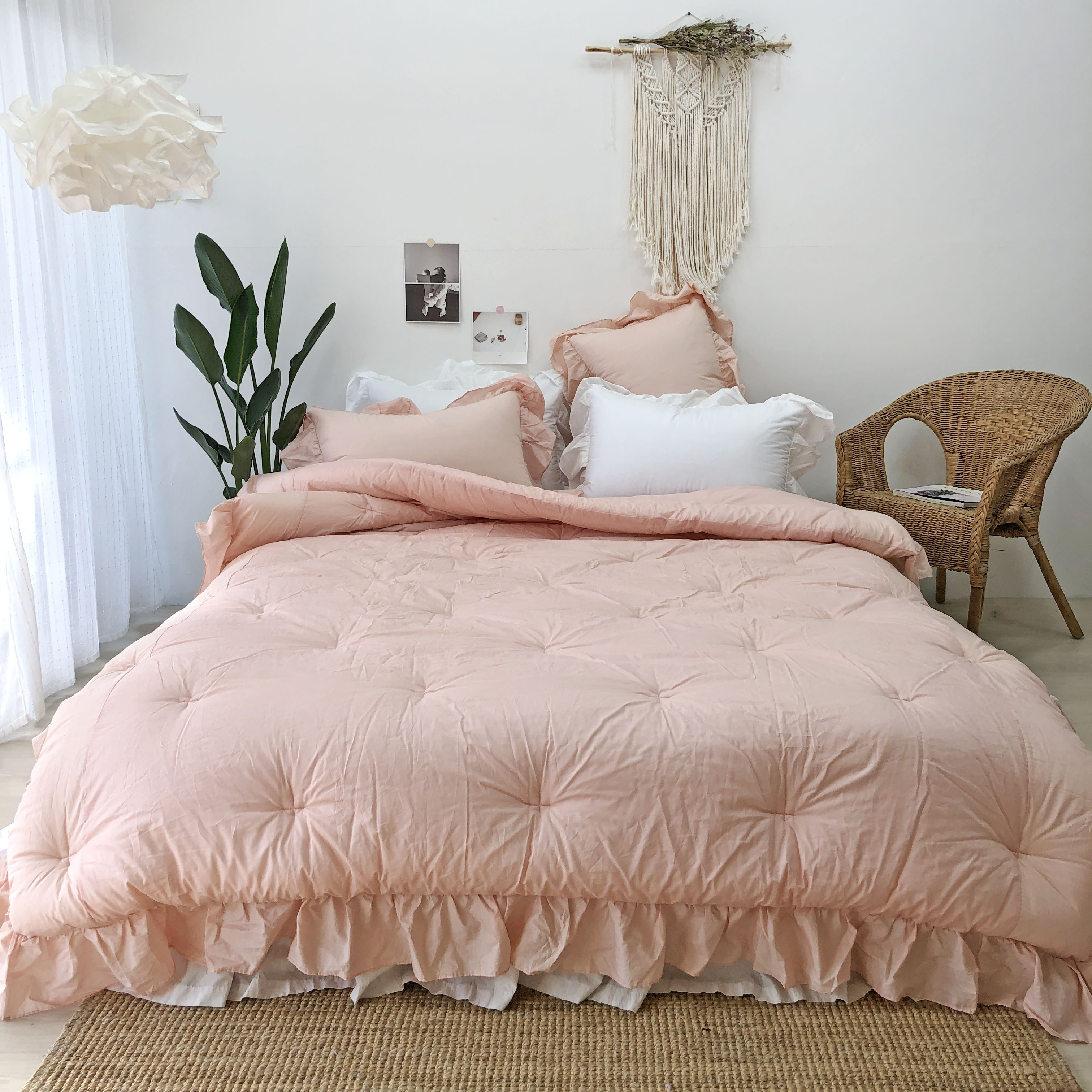 드레시한 프렌치 프릴 60수 아사 순면 침구 차렵 이불 S/SS