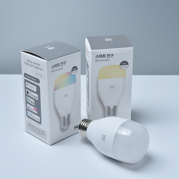 (5분설치) 헤이홈 LED 스마트 전구 Z26 스마트폰 원격제어 AI스피커 무드등 감성조명 : 똑똑한집