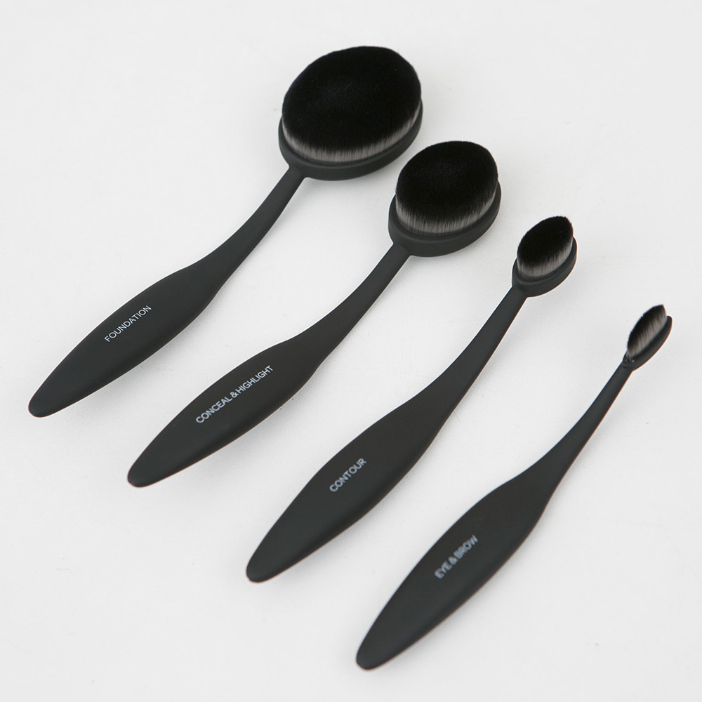아넷브러쉬 4pcs 오벌 파운데이션 컨실러 아이 컨투어 메이크업 브러쉬 세트 - 상세 이미지 2