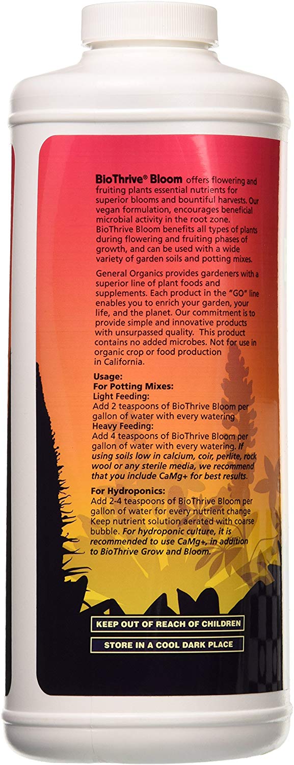 General Hydroponics BioThrive Bloom 개화 촉진 효과