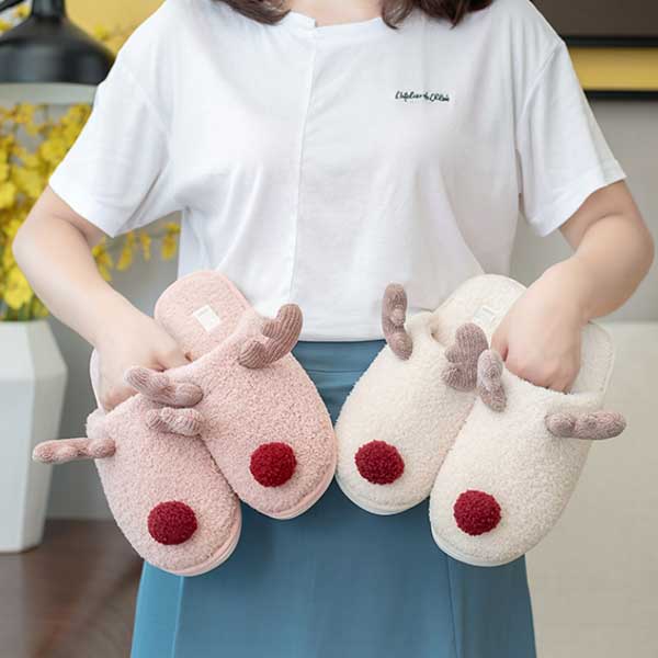 루돌프 털실내화 겨울 털슬리퍼 층간소음 방지 크리스마스 선물 - 상세 이미지 2