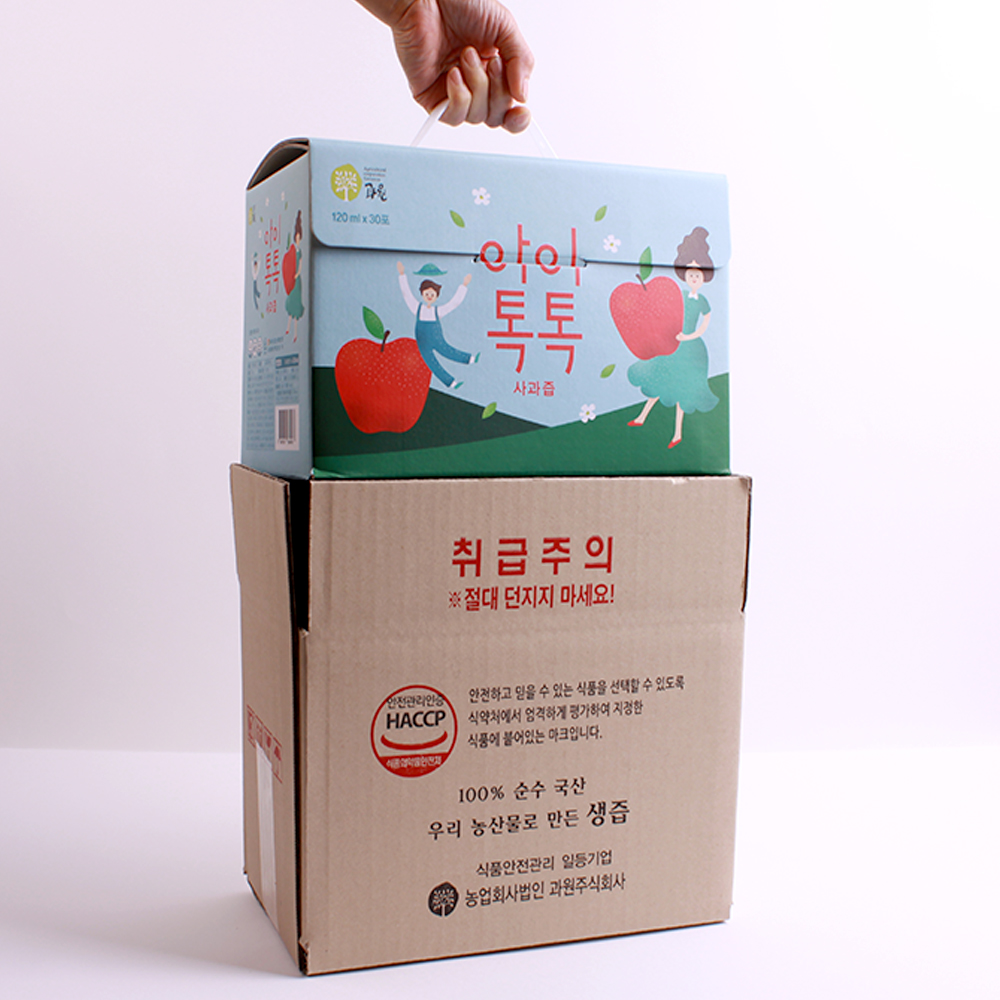 찬이네과수원 아이톡톡 사과즙 스파우트 120ml 30포 순수 사과 착즙주스 - 상세 이미지 5