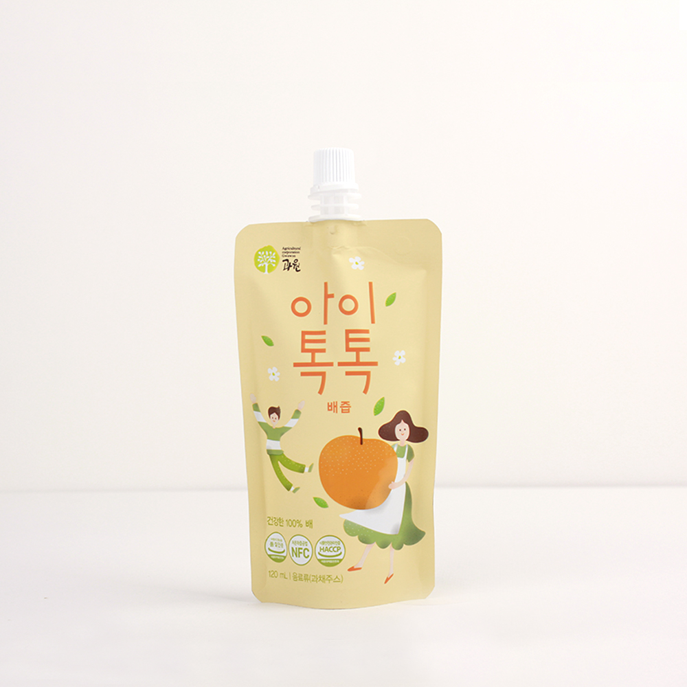 찬이네과수원 아이톡톡 배즙 스파우트 120ml 30포 배100프로 착즙주스 - 상세 이미지 4