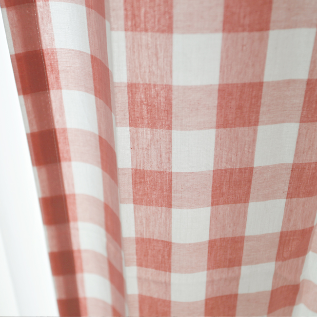 3cm 체크 아이방 커튼-핑크 맞춤제작 여아 빈티지 커튼