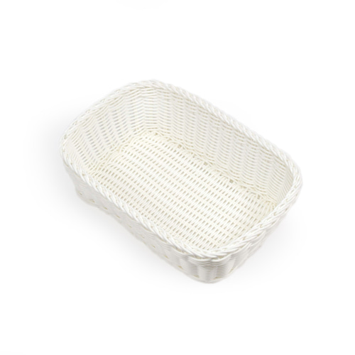 PP라탄 사각형 바구니 내추럴바스켓 소품정리 수납 진열바구니 VPS-005 화이트