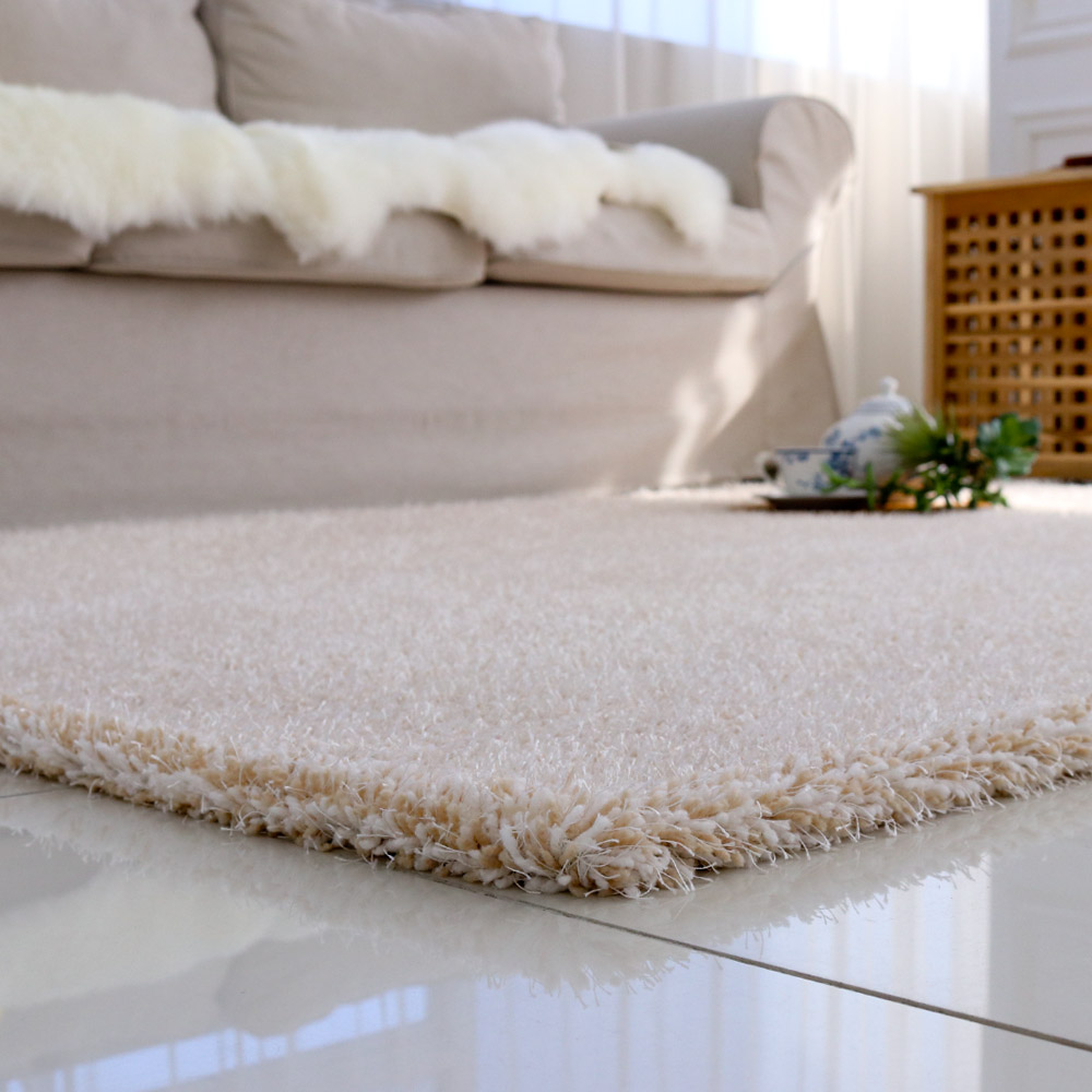 먼지없는 워셔블 장모 온감 러그 대형 거실 침실 원룸 양모 사계절 루틴 아이보리, 170x230