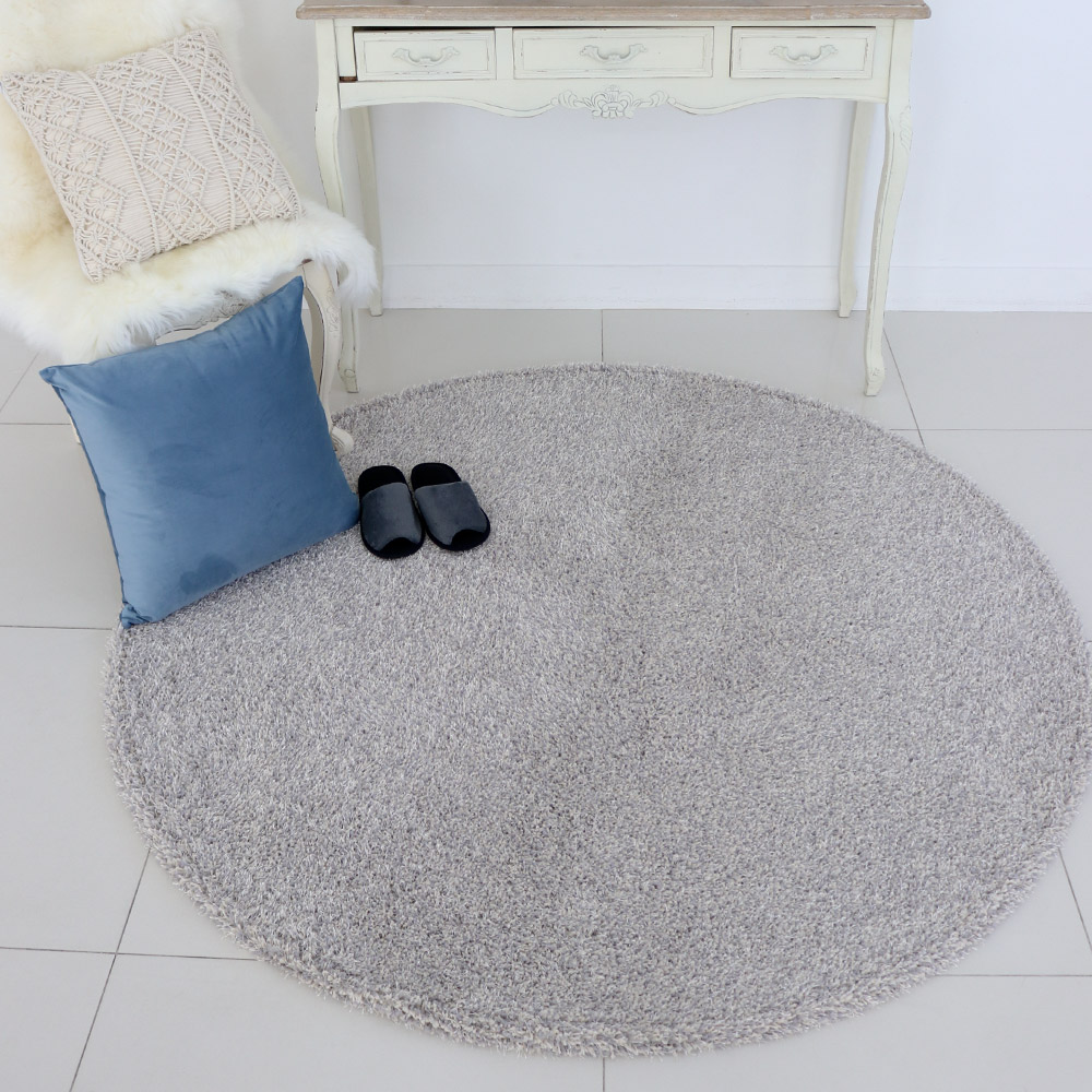먼지없는 워셔블 장모 온감 러그 대형 거실 침실 원룸 루틴 그레이, 원형 200