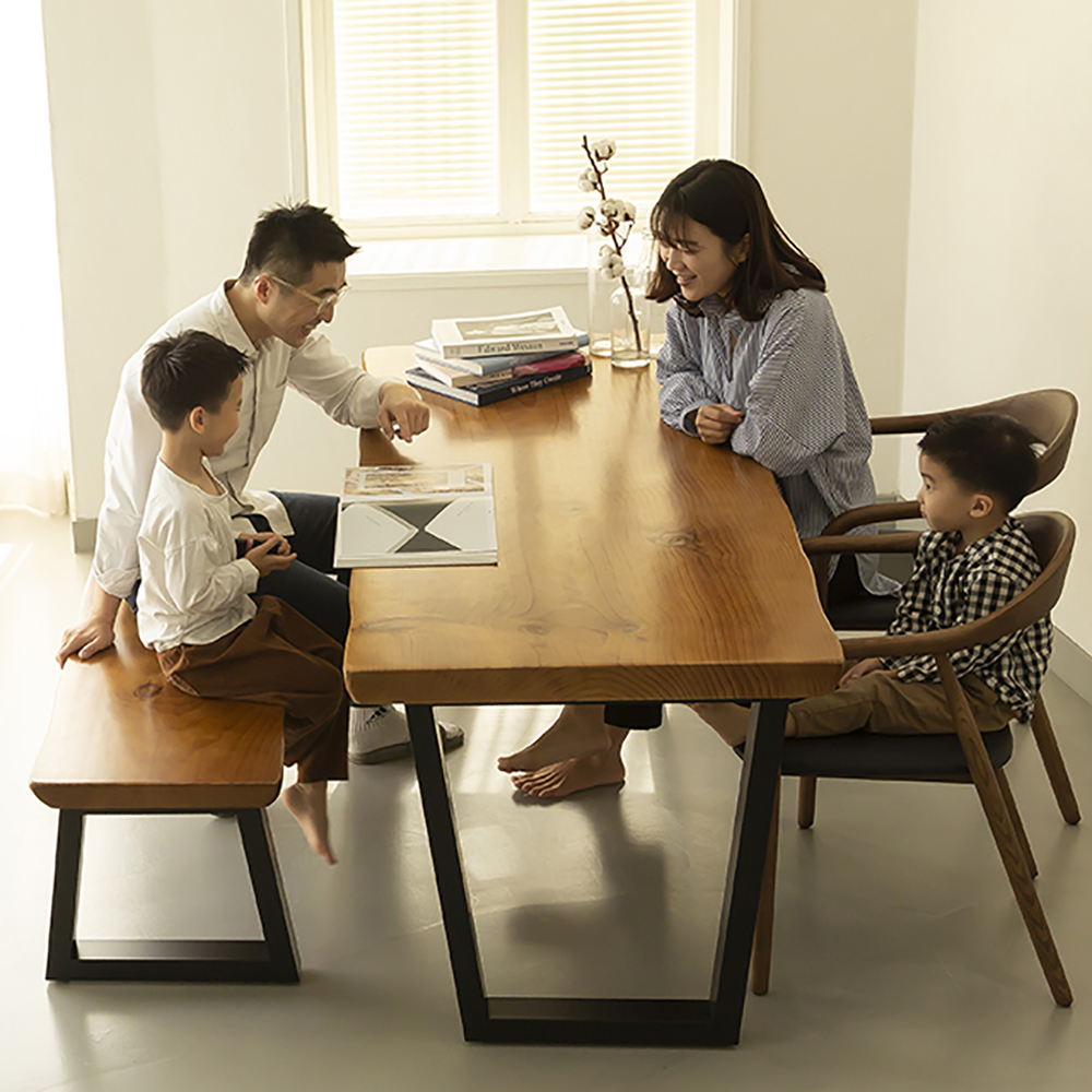 [뉴송우드슬랩] 스타벅스 테이블 V다리 원목식탁 W1000XD750XH750 카페테이블