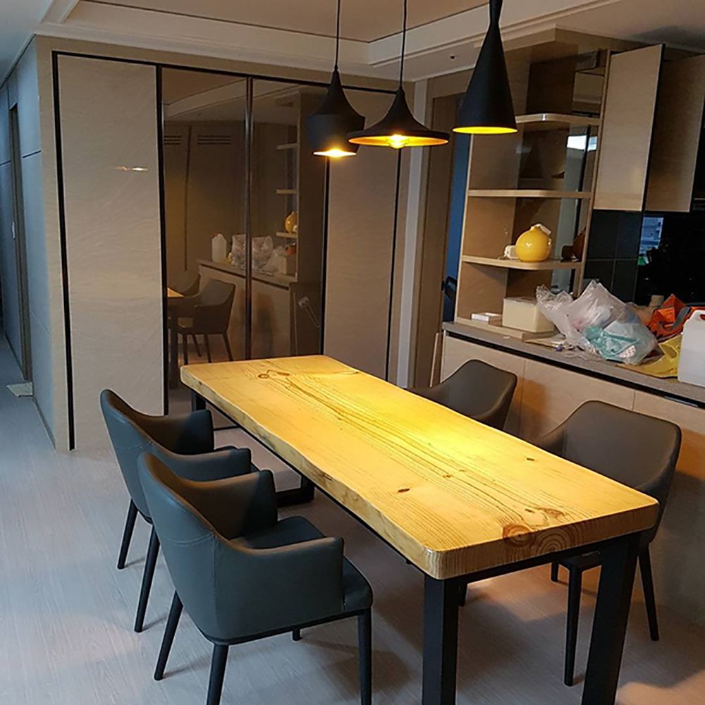 [뉴송우드슬랩] 스타벅스 테이블 V다리 원목식탁 W1000XD750XH750 카페테이블