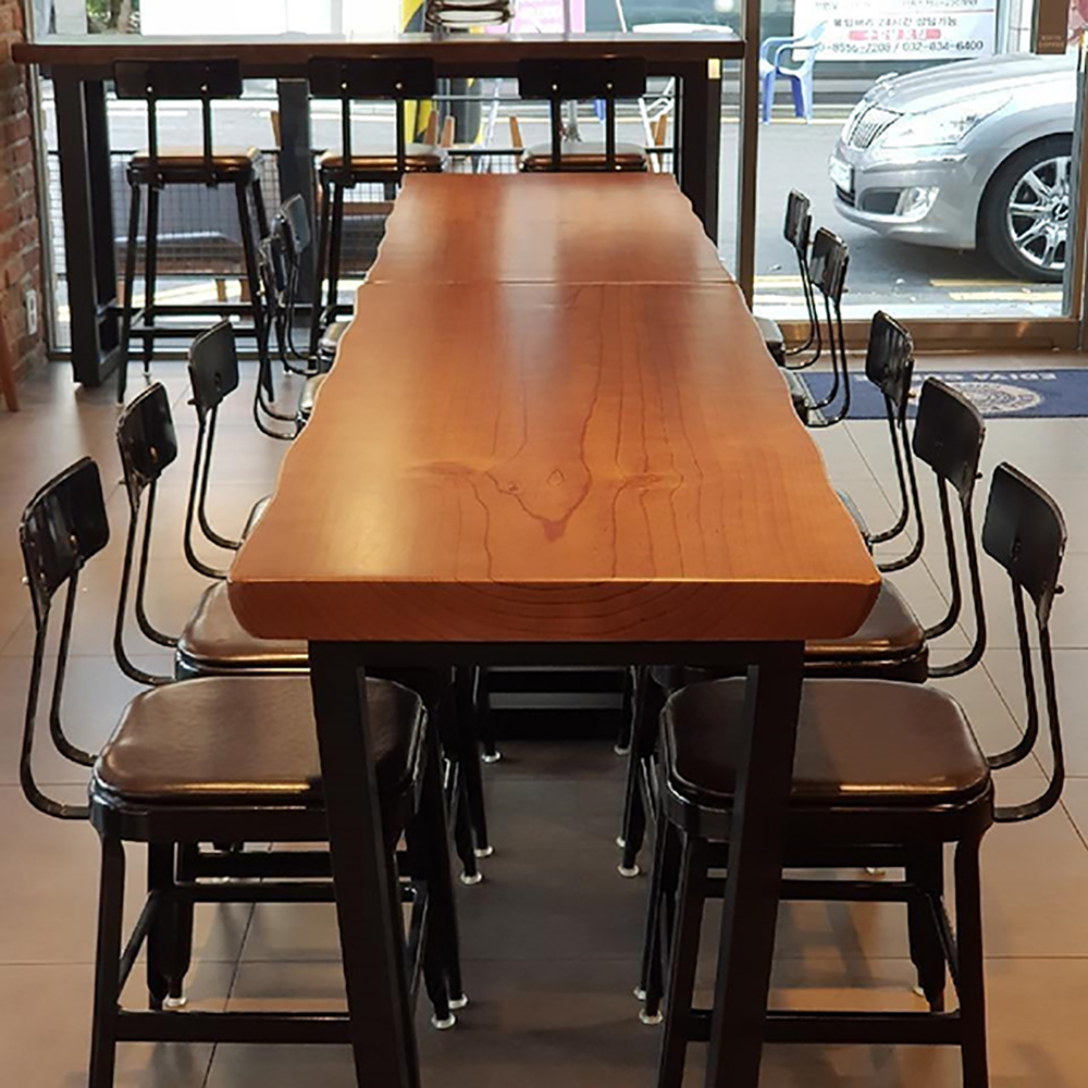 [뉴송 우드슬랩] 오피스 테이블 / H다리  오피스책상 (홈카페 스타벅스테이블)