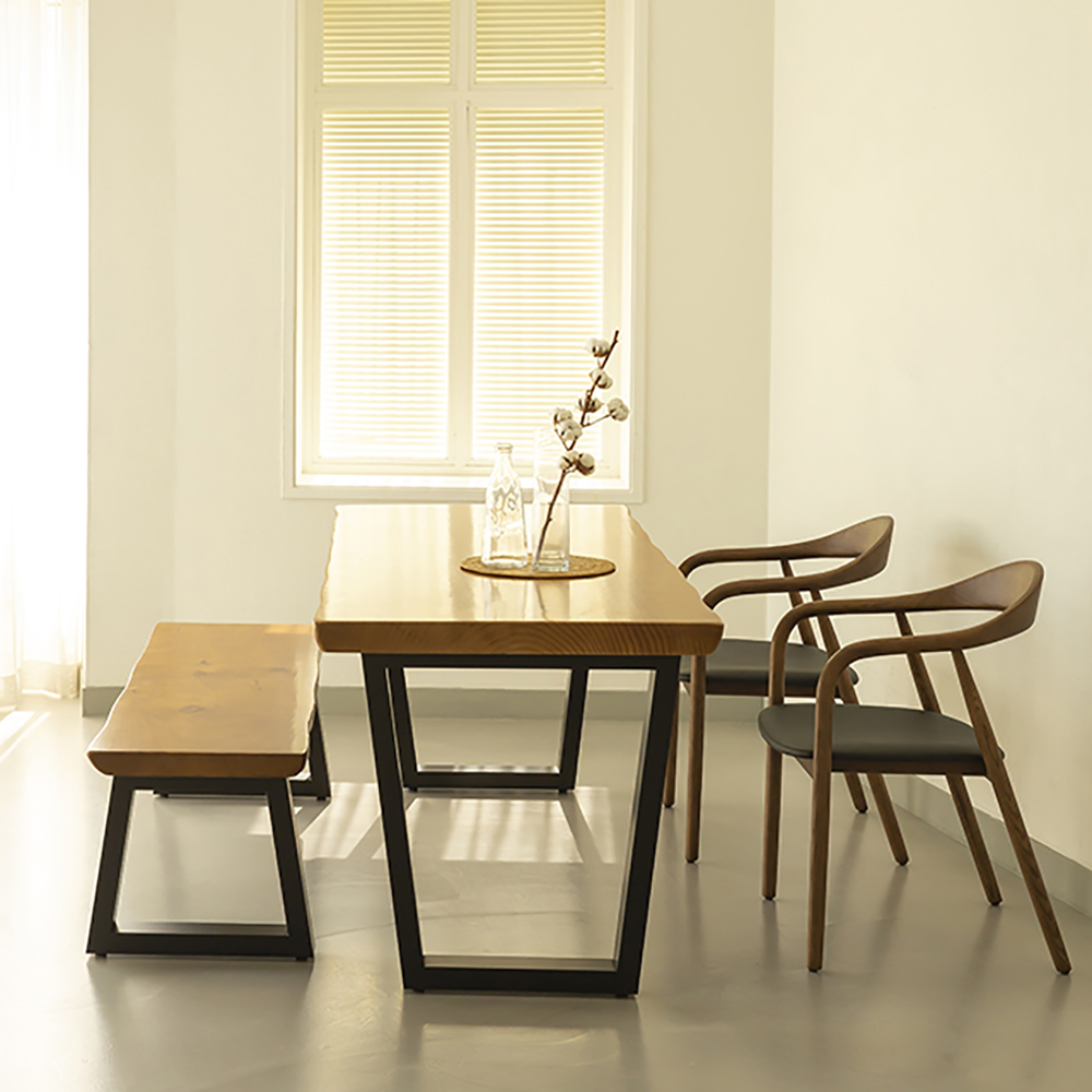 [뉴송우드슬랩] 스타벅스 테이블 V다리 원목식탁 W1000XD750XH750 카페테이블