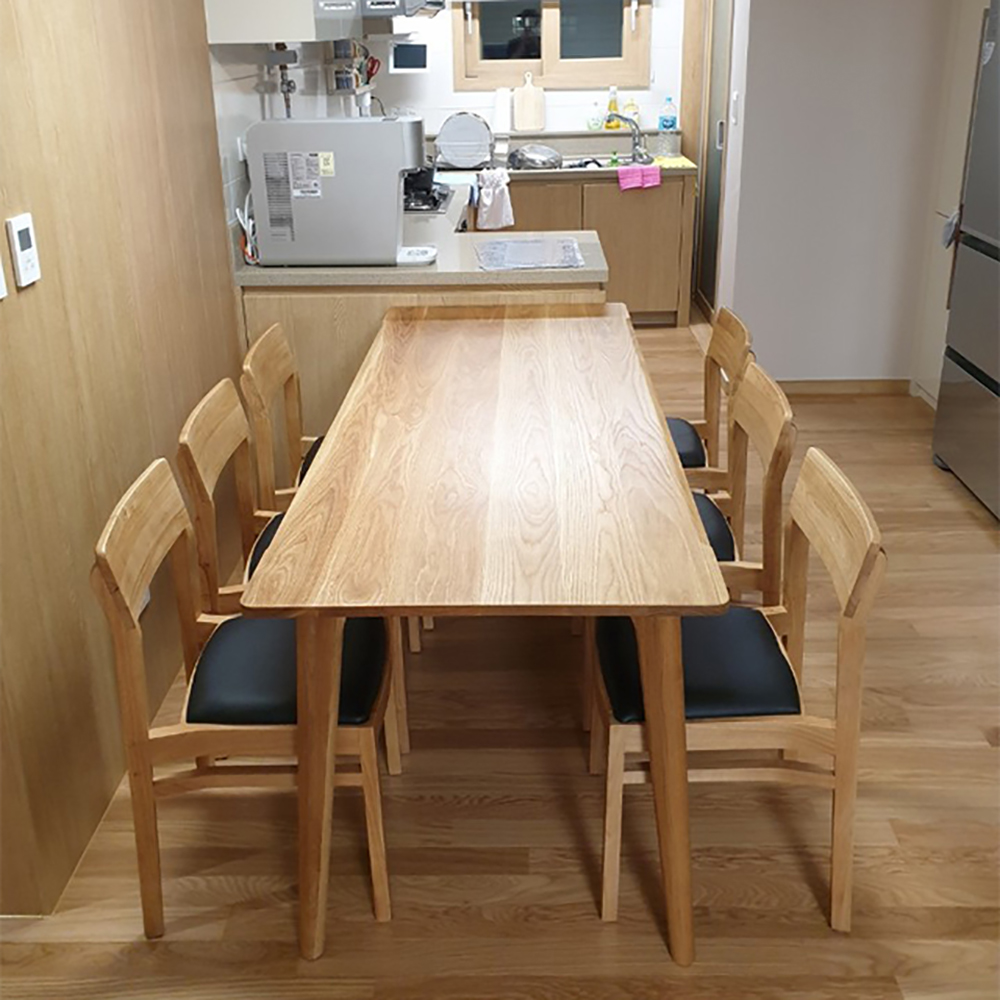 옐로우라이트 베이직 오크 원목 식탁 다이닝 화이트오크 카페 테이블 4인용
