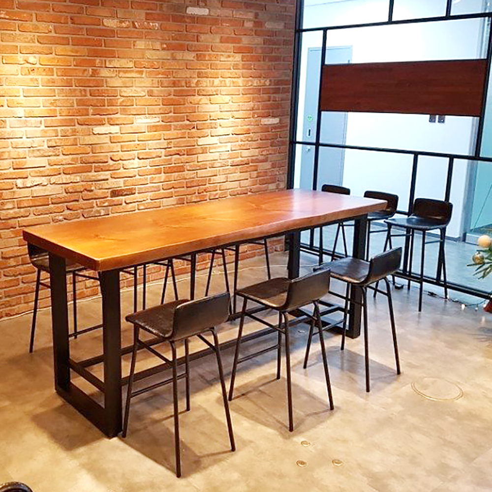 [뉴송 우드슬랩] 오피스 테이블 / H다리  오피스책상 (홈카페 스타벅스테이블)