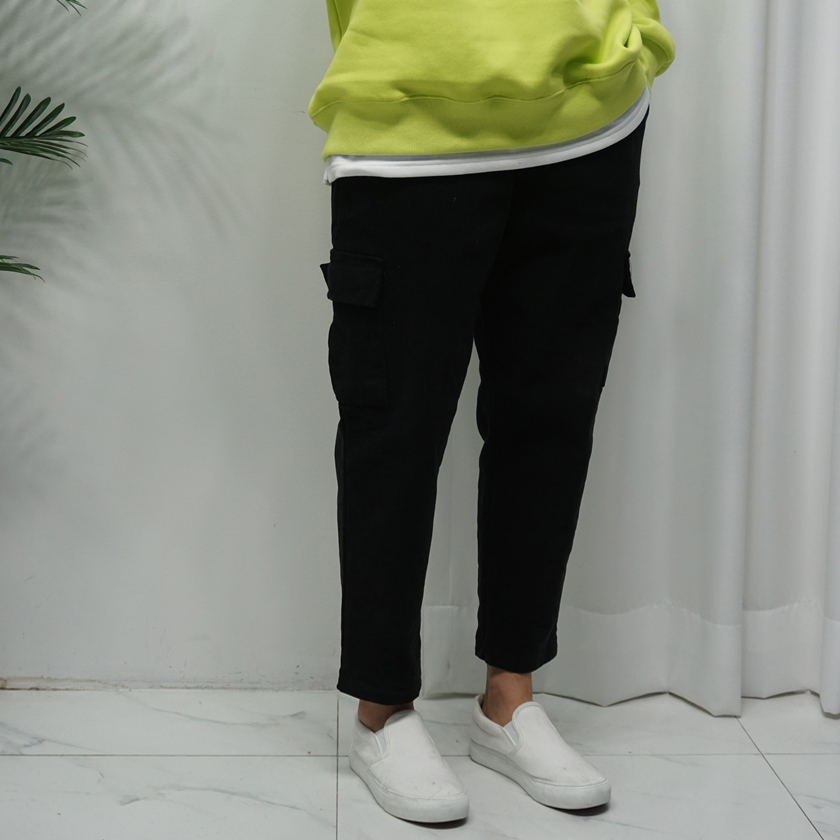 남자 양면기모 카고 기모와이드 밴딩팬츠 - 상세 이미지 3