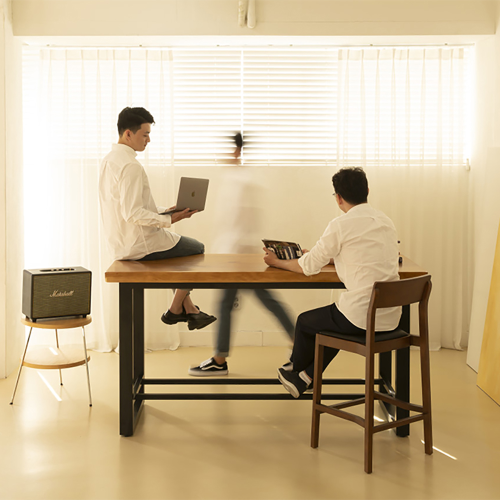 [뉴송 우드슬랩] 오피스 테이블 / H다리  오피스책상 (홈카페 스타벅스테이블)