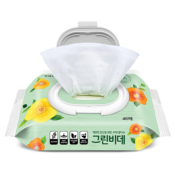 한예지 그린비데 물티슈 캡형 46매, 10개 - 상세 이미지 3