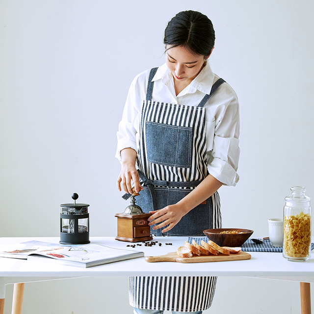 팜데코 스트라이프 플로리스트 앞치마 바리스타 - 상세 이미지 4