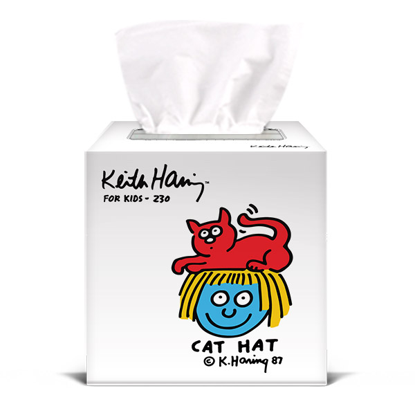 [천연펄프케이스] 한예지 키스해링 KIDS 천연펄프 미용티슈 230매 6입 8팩 1BOX - 상세 이미지 5