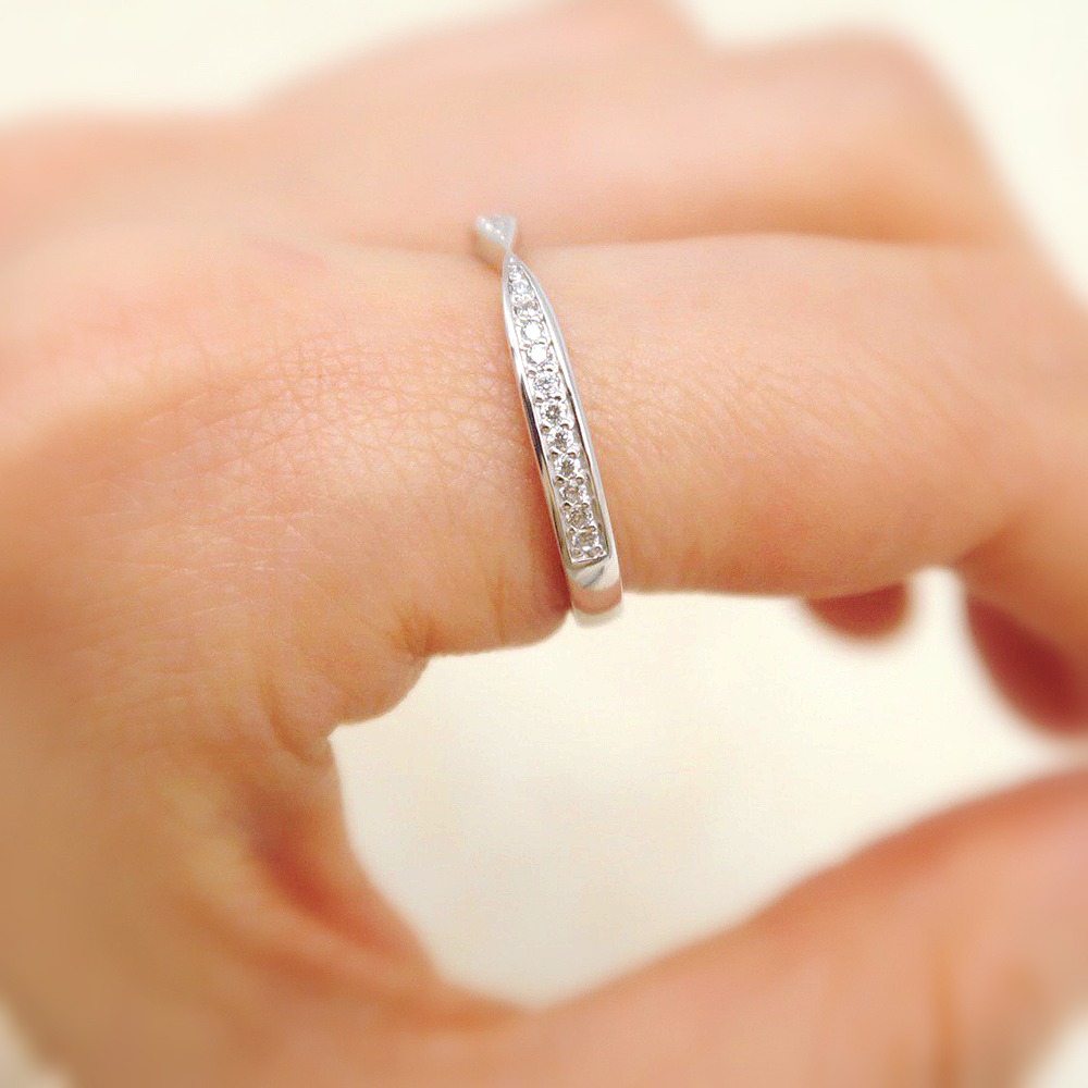랩 다이아 퓨어 가드링 웨딩 밴드 인피니티 프러포즈 골드 반지 14K 18K 여자 - 상세 이미지 2