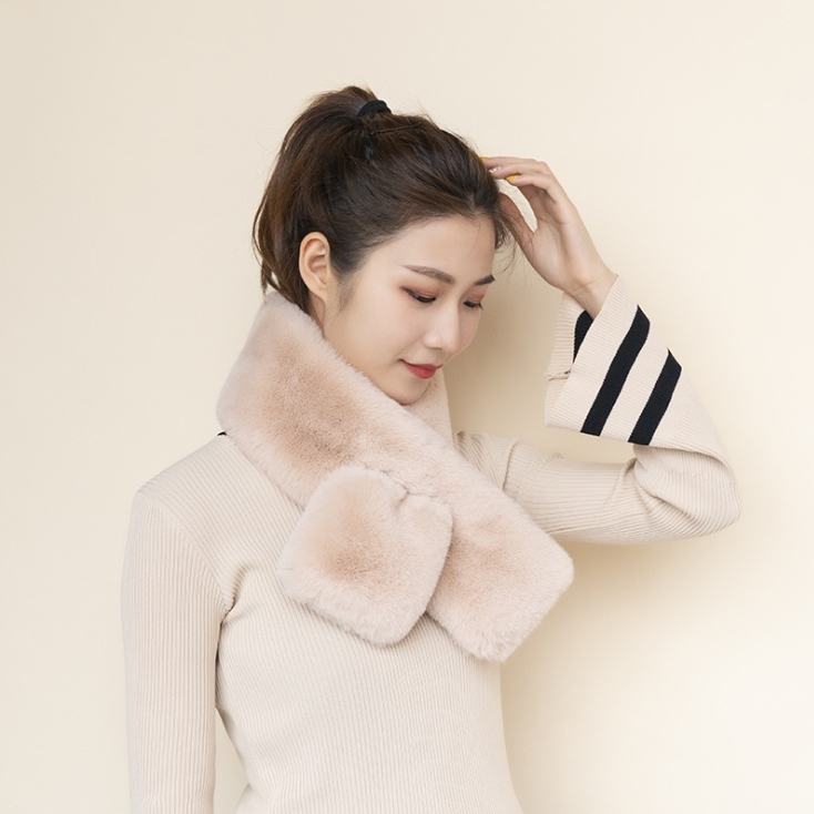 페이크퍼 목도리 3color 인조 퍼 밍크 털 머플러 여자 여성 비건패션 겨울목도리 워머 - 상품 이미지