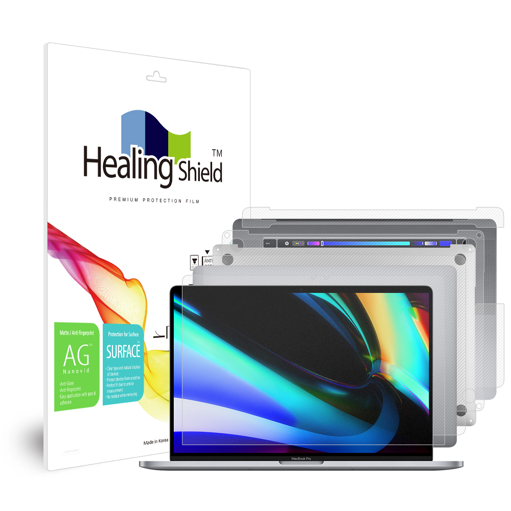맥북 프로 2019 16 저반사 지문방지 액정보호필름 1매 외부3종 세트 - 상품 이미지