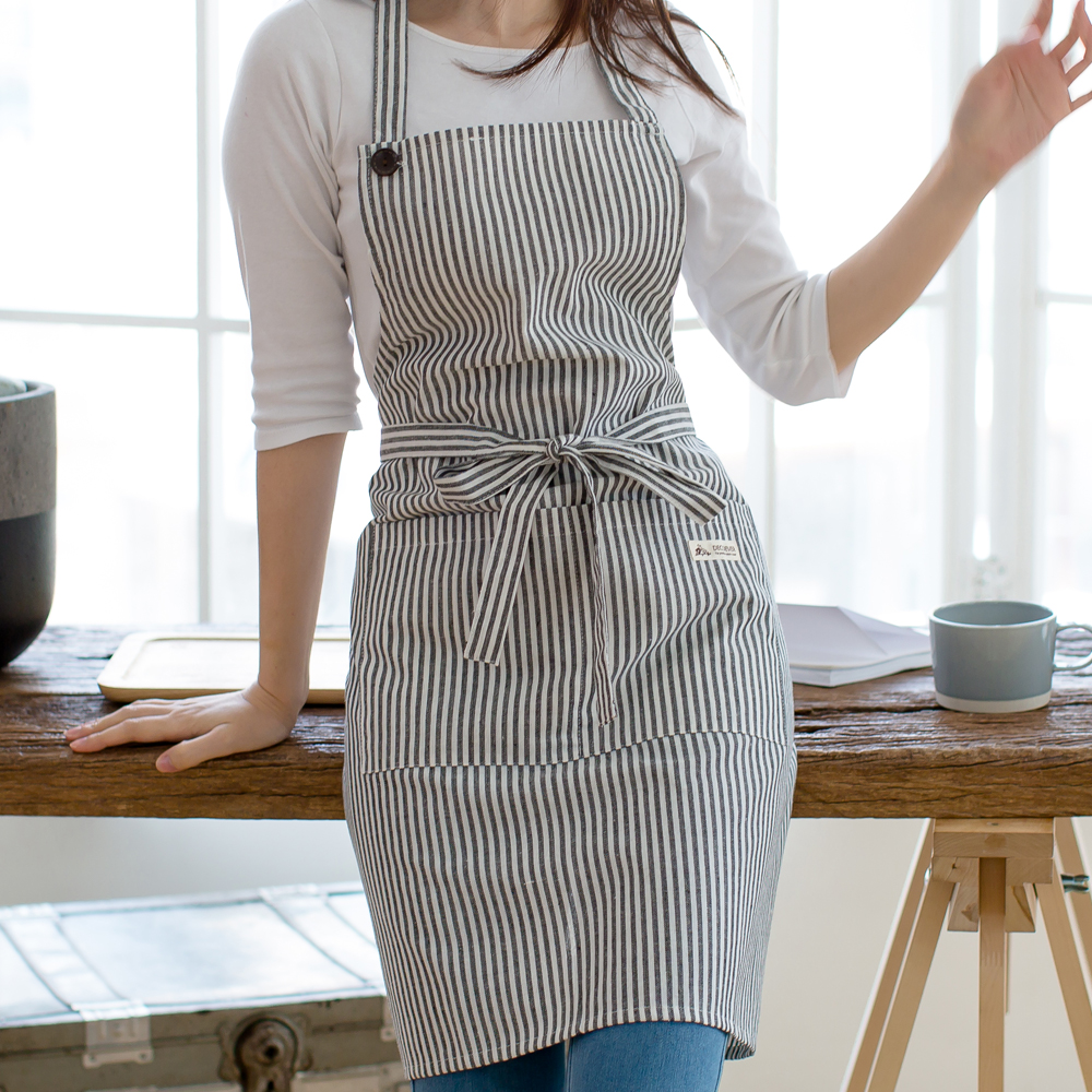 가볍고 시원한 린넨앞치마 스트라이프 공방 여름앞치마