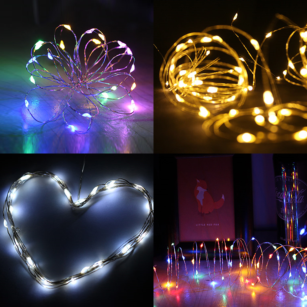 와이어 조명 와인병 전구 파티라이트 캠핑 알전구 단추 건전지 코르크와이어 20구 노란빛