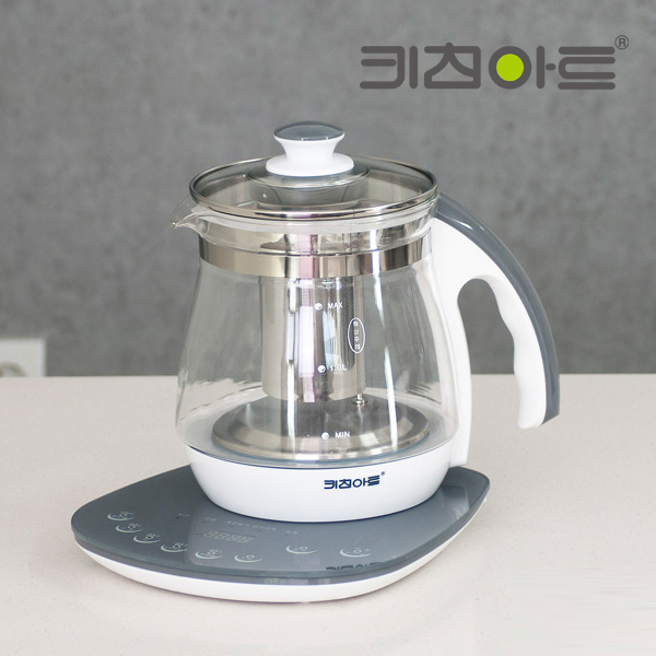 키친아트 분유포트 전기 커피 포트 유리 주전자 1.8L 그레이 이미지 2