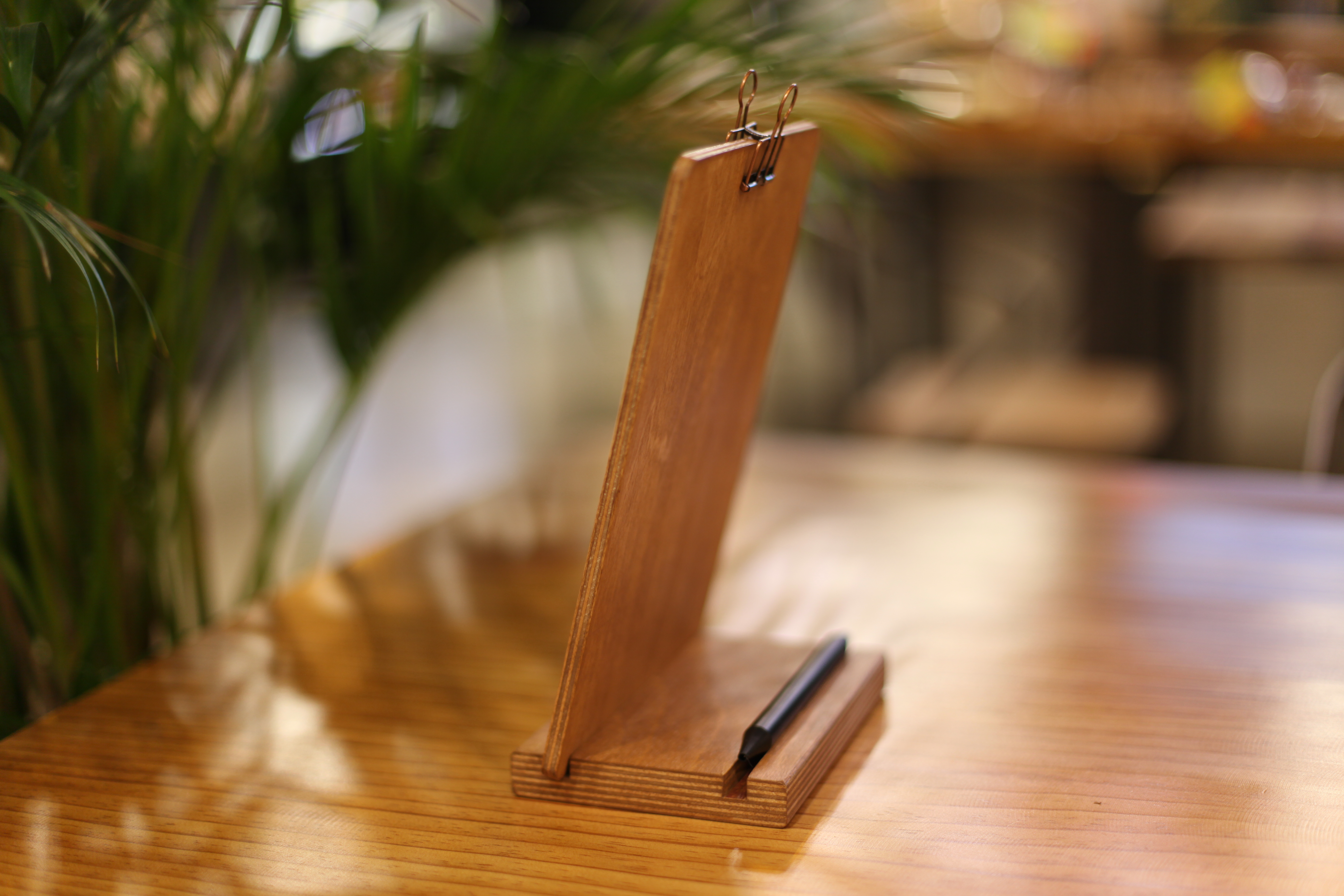 [앙스] A5 우드 클립보드 메뉴판 카페 레스토랑 스탠드 메뉴판