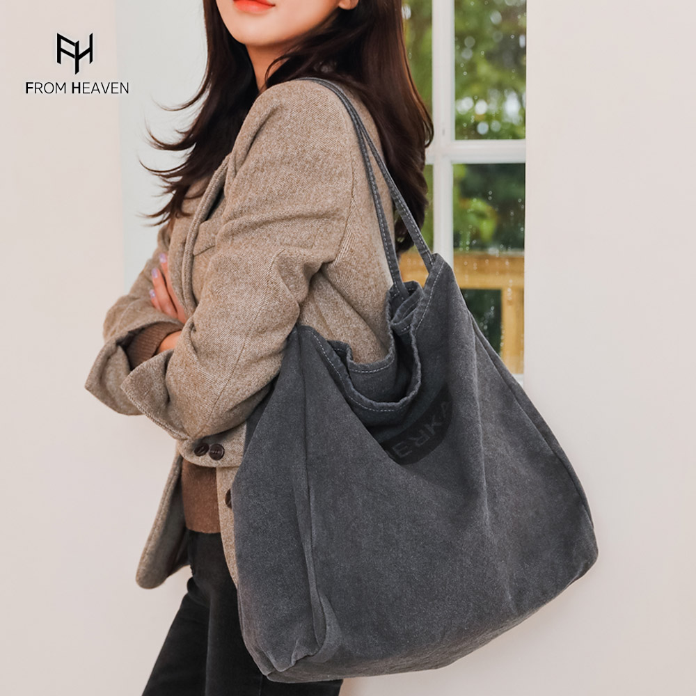 프롬헤븐 반야 빅사이즈 무지 에코백 맘가방 데일리백 - 메인 이미지