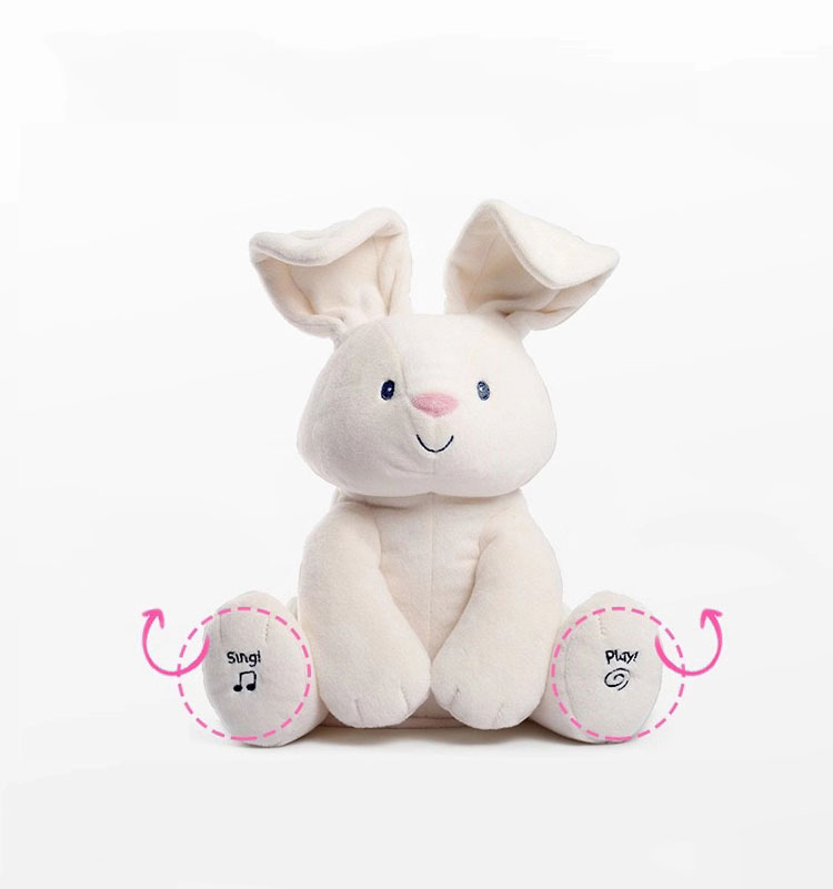 건드 노래하는 까꿍 토끼인형 털 안빠지는 터미타임 장난감 애착 봉제 동물 토끼 인형 - 상세 이미지 4