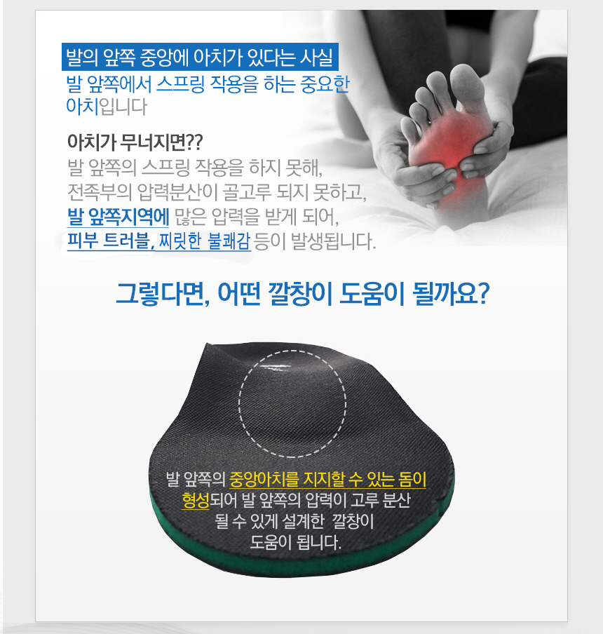에어포드 아치깔창 평발 족저근막염 기능성깔창