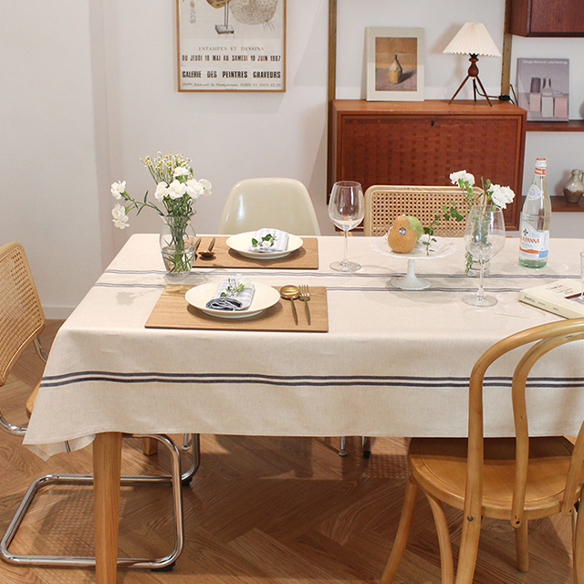 블루라인 방수 식탁보 테이블보 사각 백일 돌상 홈파티 카페 캠핑 맞춤제작 95X115