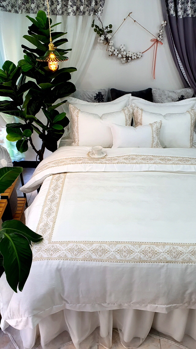 호텔이불커버 실크 누비 이불커버제작