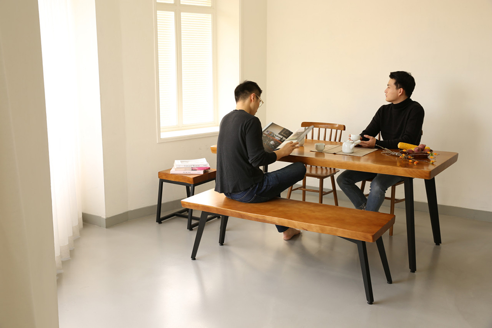 [뉴송 우드슬랩] 식탁 / M다리 우드슬랩