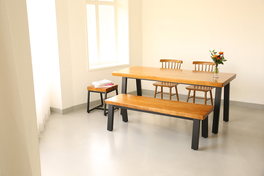 [뉴송 우드슬랩] 원목식탁 / A다리 개방형 (우드슬랩테이블 스타벅스식탁)