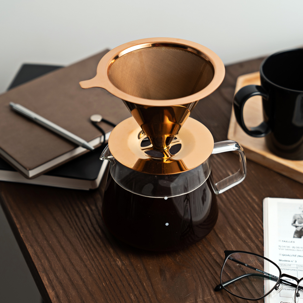 칼딘 커피 드리퍼 핸드드립세트 티타늄 드립세트 TP-01 로즈골드