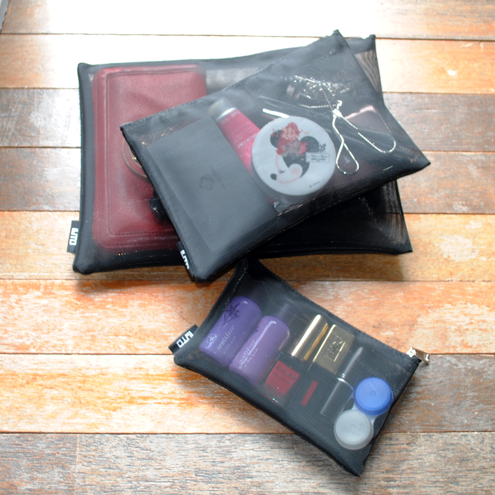 삼각 사각 메쉬 파우치 미니 다용도 여행용 정리 화장품