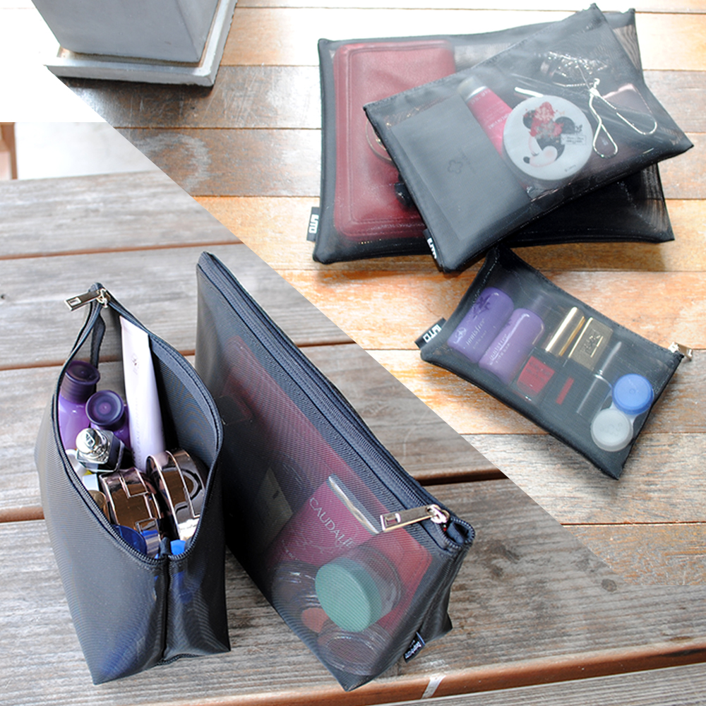 삼각 사각 메쉬 파우치 미니 다용도 여행용 정리 화장품