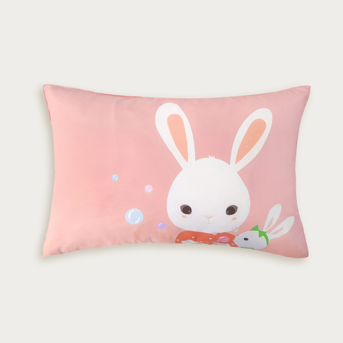 알러지케어 캐릭터 누빔 유아 키즈베개커버 에이미 핑크 (토끼), 30x50cm - 상세 이미지 3