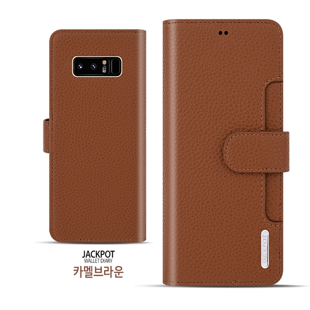 잭월 지갑 다이어리 전면 카드 수납 케이스 브라운, 갤럭시A16 - 상세 이미지 2