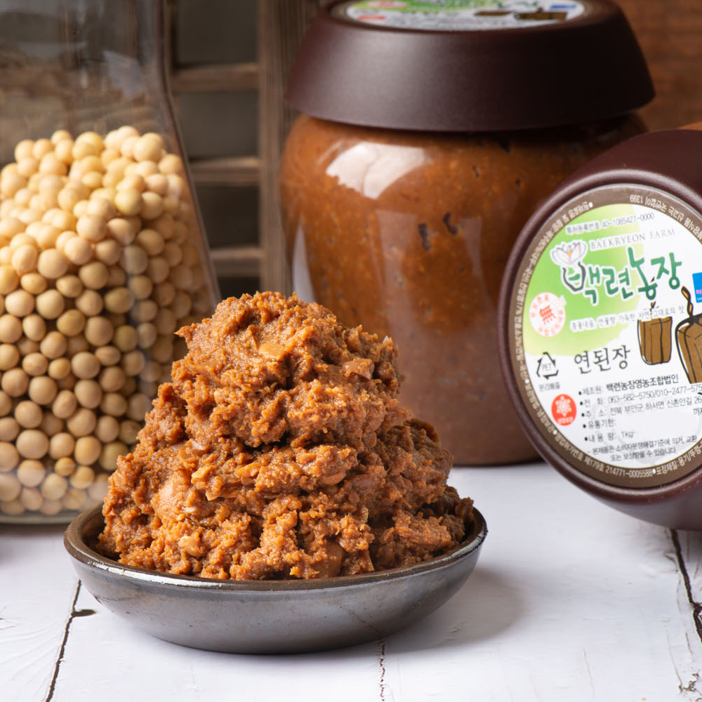 옛날 시골 국산 콩 [ 연된장 1kg ] 된장찌개 저염 한식 전통 집 재래식 된장 - 상세 이미지 4