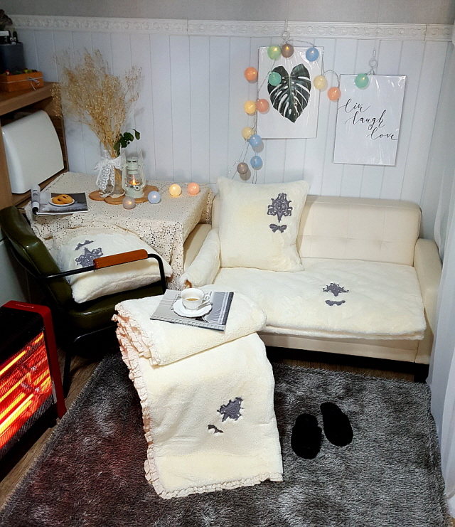 마가렛 겨울 극세사쇼파패드 3인용 4인용 돌쇼파패드 소파커버제작