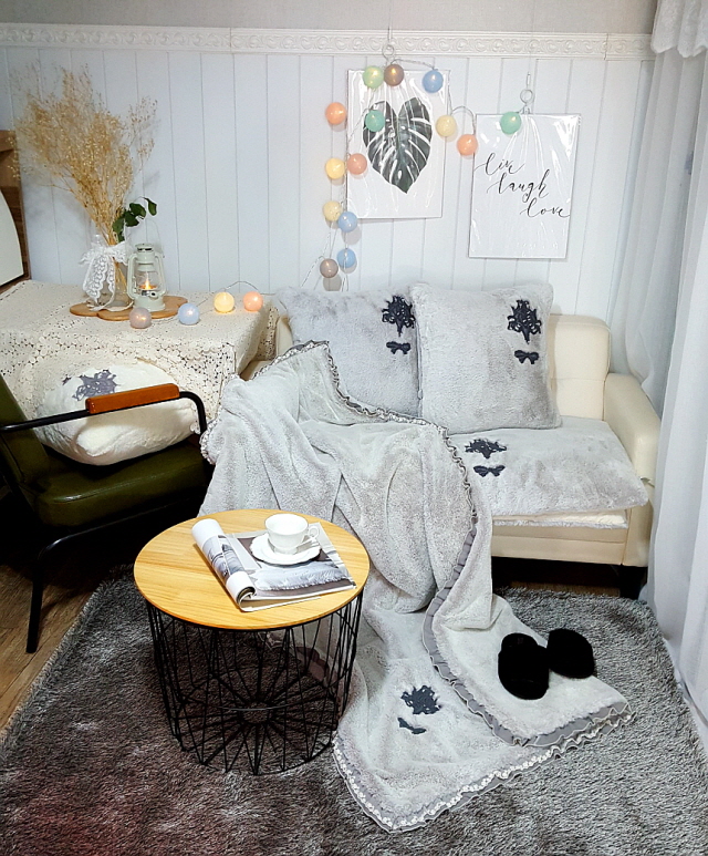 마가렛 겨울 극세사쇼파패드 3인용 4인용 돌쇼파패드 소파커버제작