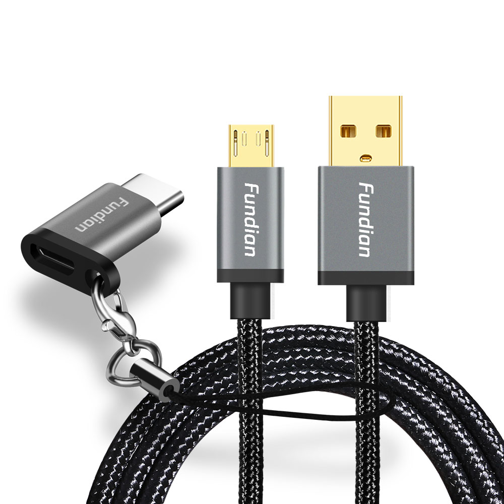 펀디안 스트랩 C타입 겸용 마이크로 5핀 고속충전케이블 CB-ECM