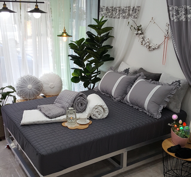 국산 순면 누빔 높은 매트리스커버 라지킹 호텔 침대커버퀸 맞춤