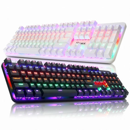 COX CK420 레인보우 LED 게이밍 키보드 (화이트 적축)