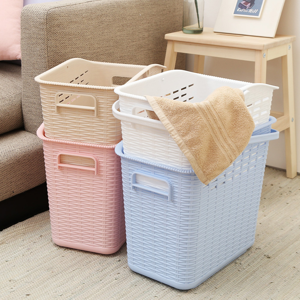 라탄 빨래바구니 세탁 빨래통 틈새 바스켓 35L 2개